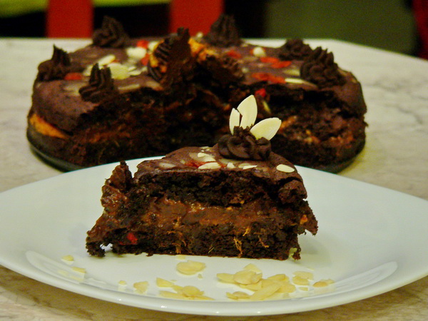 Mennyei-csokitorta, kajszibarack ízzel